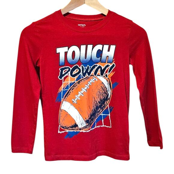 Carter’s Kids Touchdown Football Graphic Long Sleeve Shirt Red Size 8 - Picture 1 of 4